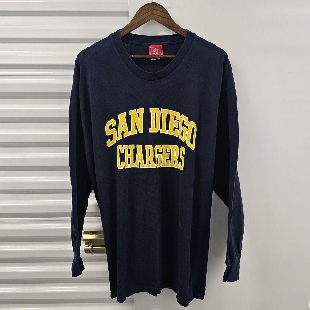 Vintage Y2K San Diego Chargers NFL Long Sleeve T Shirt Men's XL Navy